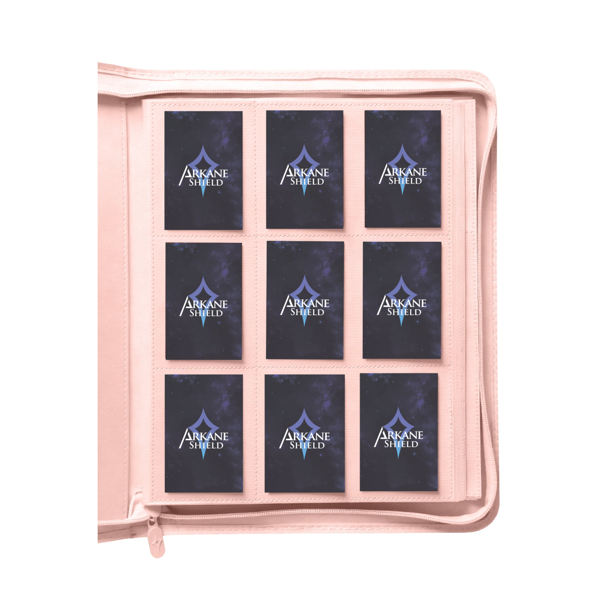 Classeur premium 360 cartes format 3x3 – Étui inclus - Rose - Arkane Shield