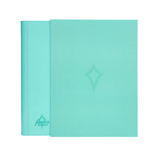 Classeur premium 360 cartes format 3x3 – Étui inclus - Mint Green - Arkane Shield